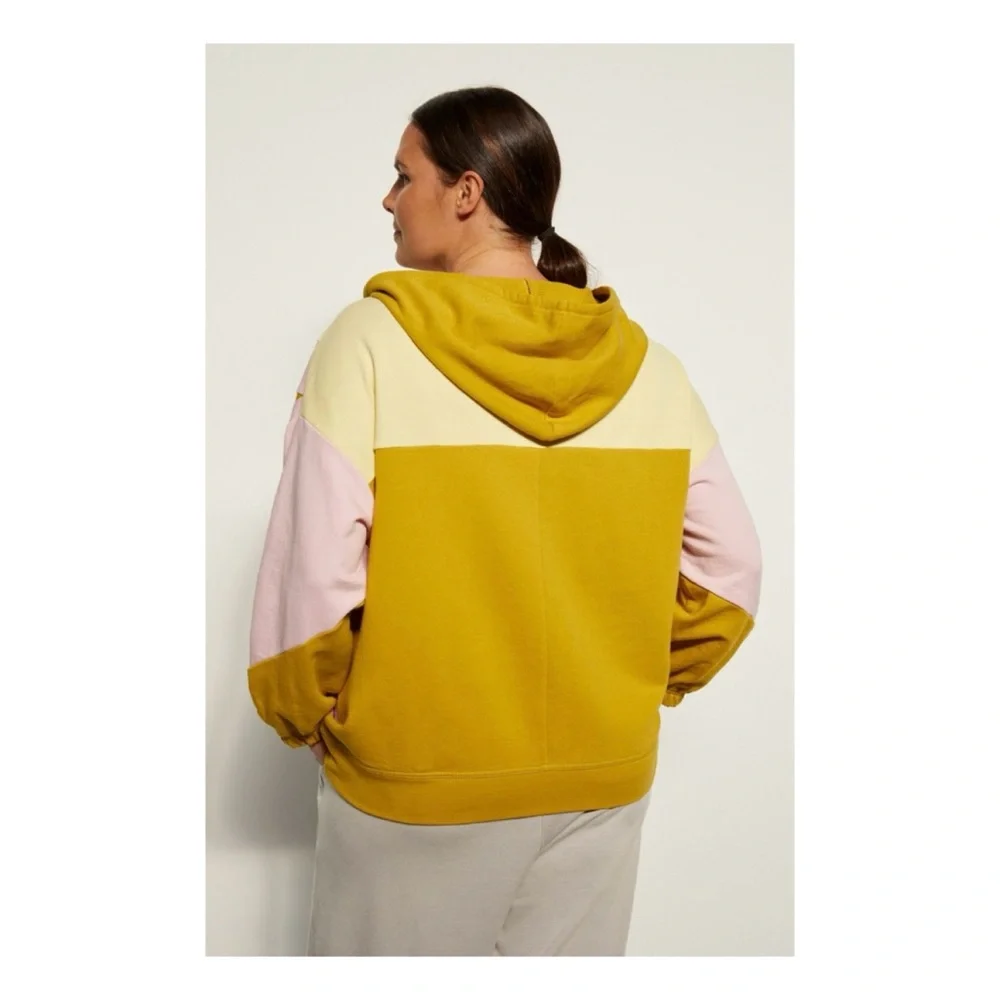 NWOT Anthropologie Daily Practice Candie Zip Up Hoodie in Chartreuse Size Medium